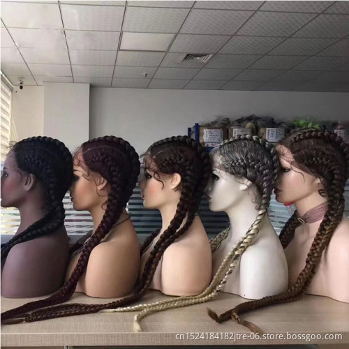 full lace box braided wig wholesale african micro braided lace front wig vendors cornrow braided wigs for black women
